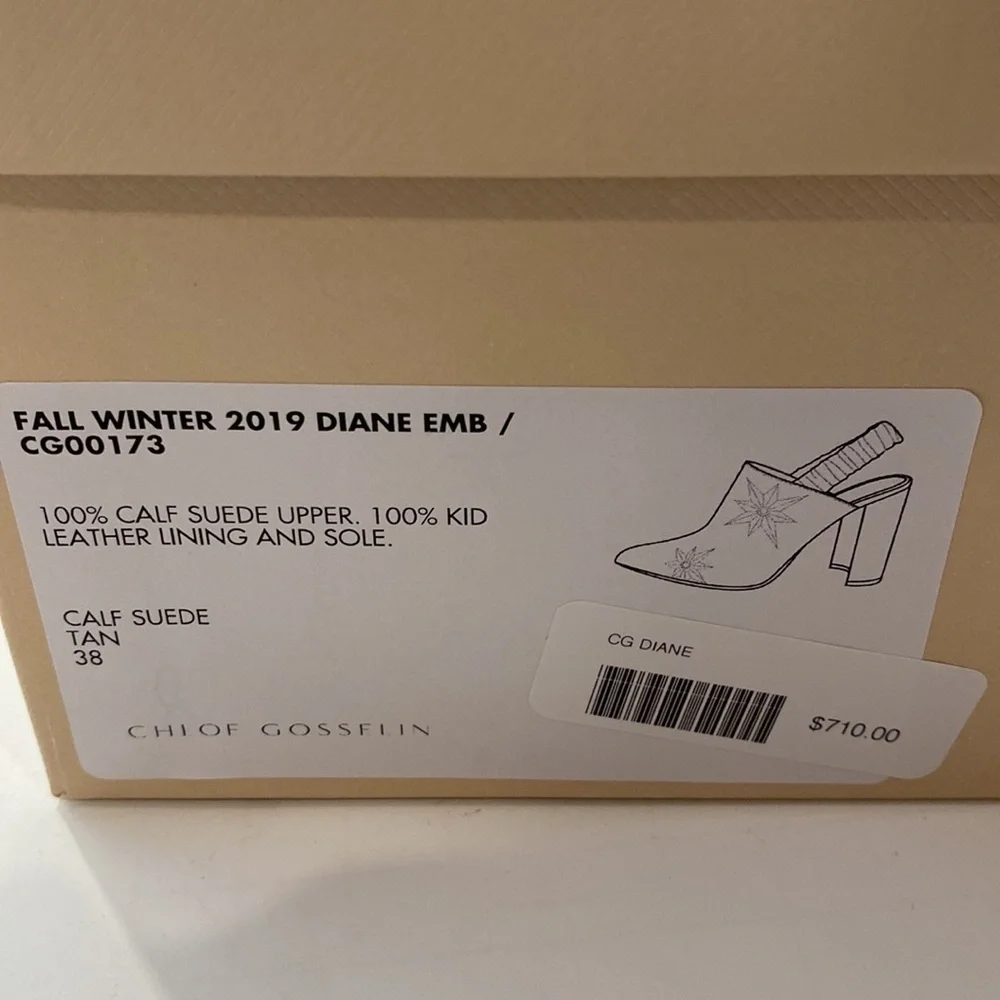 CHLOE GOSSELIN DIANE BACKLESS SUEDE CHUNKY HEELED BOOT LIKE SHOE - Picture 9 of 16